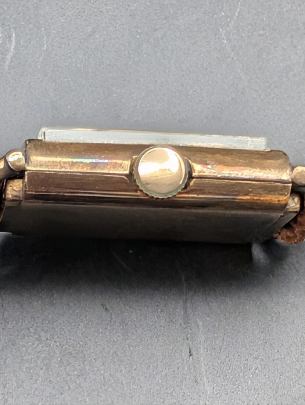 Vintage Bulova 10K Gold Filled Art Deco Rectangular Tank Watch Sub Second 1940s